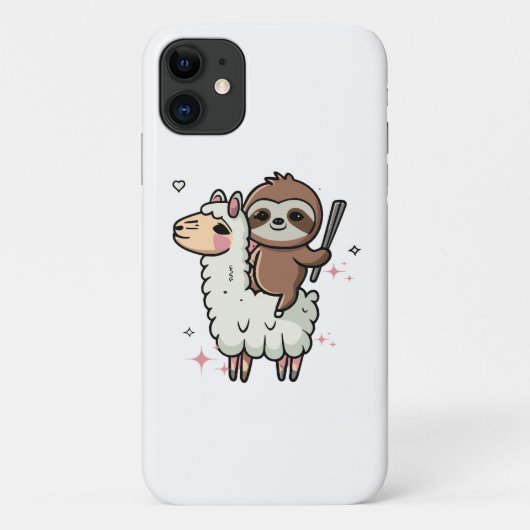 Schattige babyslooth en lama  Case-Mate iPhone case (Achterkant)