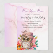 Schattige babyuil kaart (Voorkant / Achterkant)