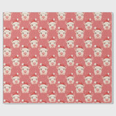 Schattige babyvarken in Santa Hat Cadeaupapier (Vlak)