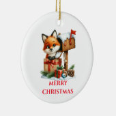Schattige babyvos kerst keramisch ornament (Rechts)