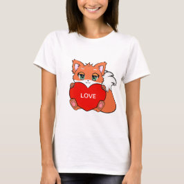 Schattige babyvos met hart t-shirt