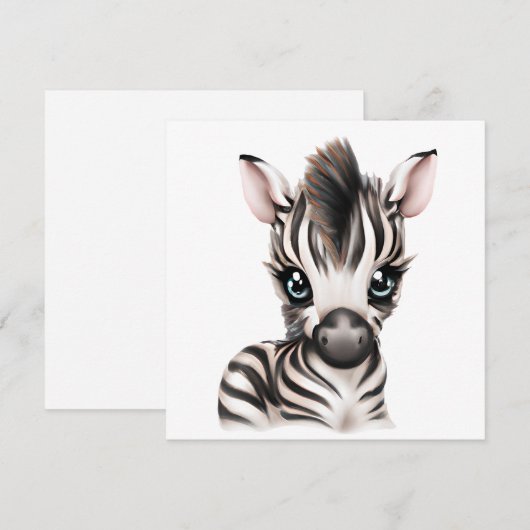 Schattige Babyzebra Feestdagenkaart (Voorkant / Achterkant)
