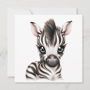 Schattige Babyzebra Feestdagenkaart