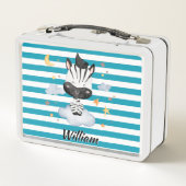 Schattige Babyzebra op Wolken Sterren Maan Blauwe (Achterkant)