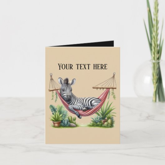 Schattige babyzebra voeg bericht toe kaart (Voorkant)