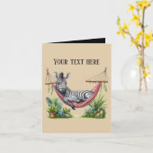 Schattige babyzebra voeg bericht toe kaart (Gele Bloem)