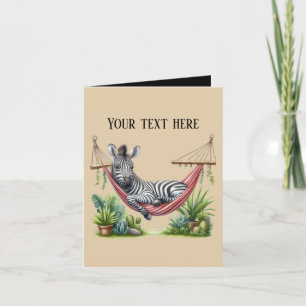 Schattige babyzebra voeg bericht toe  kaart
