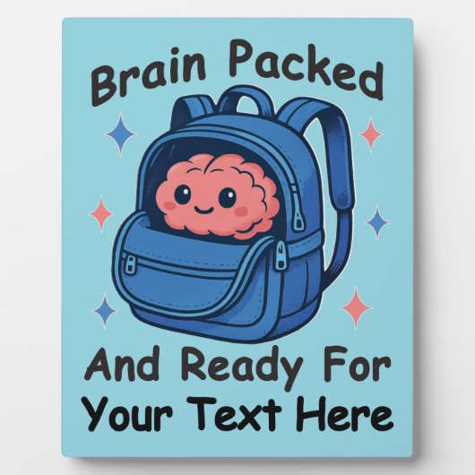 Schattige Back-to-School "Brain Ready" Fotoplaat (Voorkant)