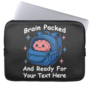 Schattige Back-to-School "Brain Ready" Laptop Sleeve