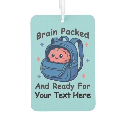 Schattige Back-to-School  "Brain Ready" Luchtverfrisser (Achterkant)