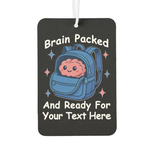 Schattige Back-to-School  "Brain Ready" Luchtverfrisser (Achterkant)