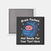 Schattige Back-to-School  "Brain Ready" Magneet (Voorkant / Achterkant)