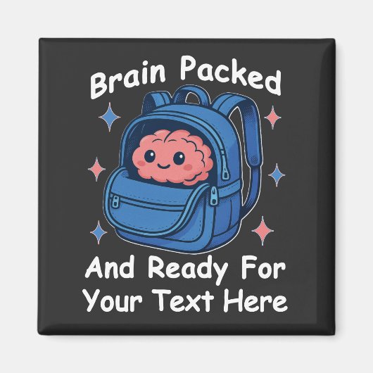 Schattige Back-to-School  "Brain Ready" Magneet (Voorkant)