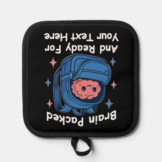 Schattige Back-to-School  "Brain Ready" Pannenlap (Voorkant)