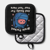 Schattige Back-to-School  "Brain Ready" Pannenlap (Voorkant / Achterkant)