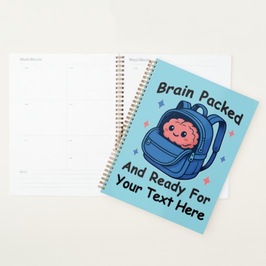 Schattige Back-to-School "Brain Ready" Planner (Display)