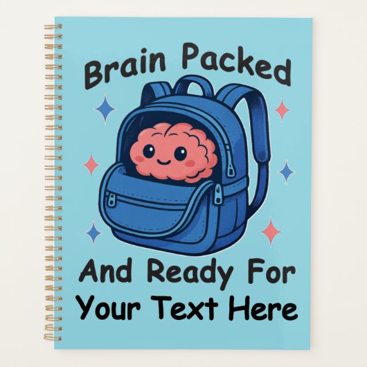 Schattige Back-to-School "Brain Ready" Planner (Voorkant)