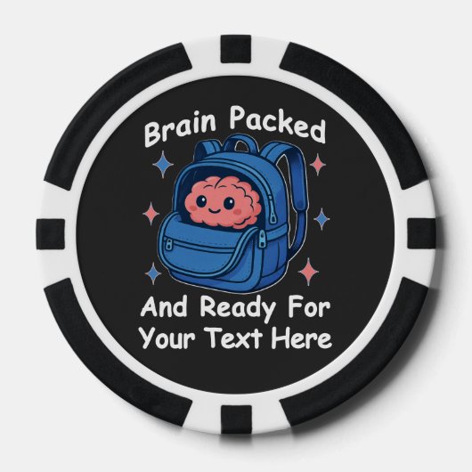 Schattige Back-to-School  "Brain Ready" Poker Chips (Voorkant)