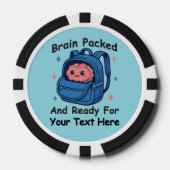Schattige Back-to-School "Brain Ready" Poker Chips (Voorkant)