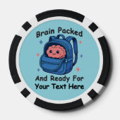 Schattige Back-to-School "Brain Ready" Poker Chips (Achterkant)