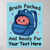 Schattige Back-to-School  "Brain Ready" Poster (Voorkant)