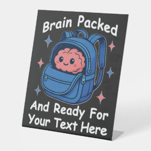 Schattige Back-to-School  "Brain Ready" Reclamebord Met Voetstuk