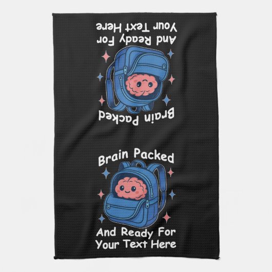 Schattige Back-to-School "Brain Ready" Theedoek (Verticaal)