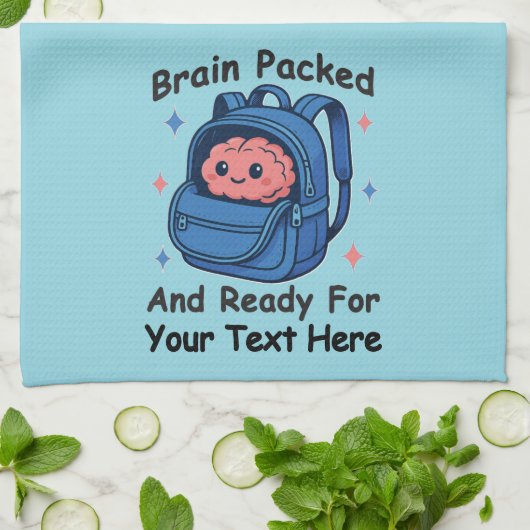 Schattige Back-to-School "Brain Ready" Theedoek (Gevouwen)