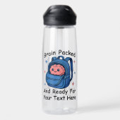 Schattige Back-to-School  "Brain Ready" Waterfles (Achterkant)