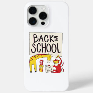 Schattige Back to School Dieren Veiligheidsontwerp iPhone 15 Pro Max Hoesje