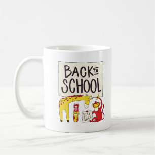 Schattige Back to School Dieren Veiligheidsontwerp Koffiemok