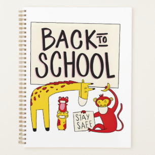 Schattige Back to School Dieren Veiligheidsontwerp Planner