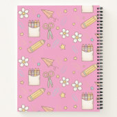 Schattige Back to School patroon | schoolbenodigdh Notitieboek (Achterkant)