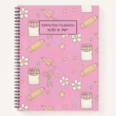 Schattige Back to School patroon | schoolbenodigdh Notitieboek (Voorkant)