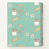 Schattige Back to School patroon | schoolbenodigdh Notitieboek (Achterkant)