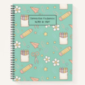 Schattige Back to School patroon | schoolbenodigdh Notitieboek (Voorkant)