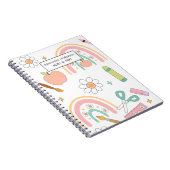 Schattige Back to School patroon | schoolbenodigdh Notitieboek (Rechterzijde)