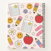 Schattige Back to School patroon | schoolbenodigdh Notitieboek (Achterkant)