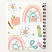 Schattige Back to School patroon | schoolbenodigdh Notitieboek (Achterkant)