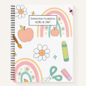 Schattige Back to School patroon | schoolbenodigdh Notitieboek (Voorkant)