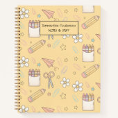 Schattige Back to School patroon | schoolbenodigdh Notitieboek (Voorkant)