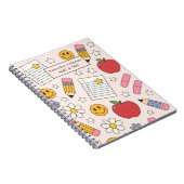 Schattige Back to School patroon | schoolbenodigdh Notitieboek (Rechterzijde)