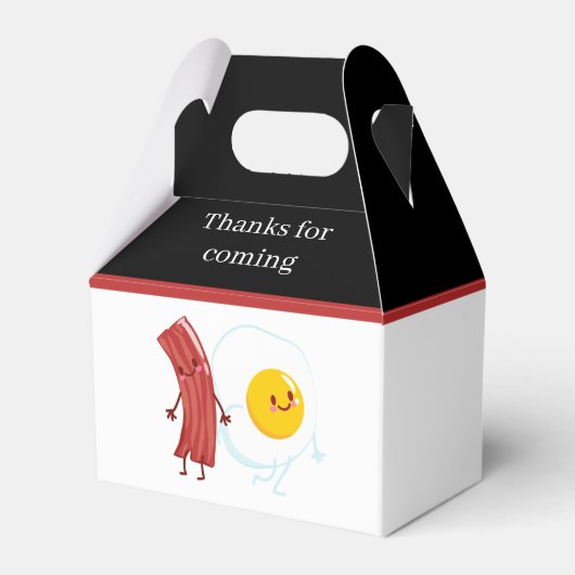 schattige Bacon-eieren Breakfast Bedankdoosjes (Voorkant Zijde)