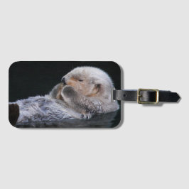 Schattige baden Zee otter Bagagelabel