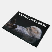 Schattige badend Zee Otter Welkom Deurmat (Schuin)