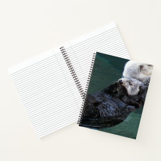 Schattige badende zeeotter notitieboek (Binnen)
