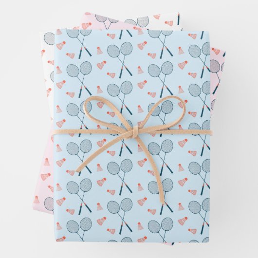 Schattige Badminton Birdie Racquet Shuttlecock Ret Inpakpapier Vel (In situ)