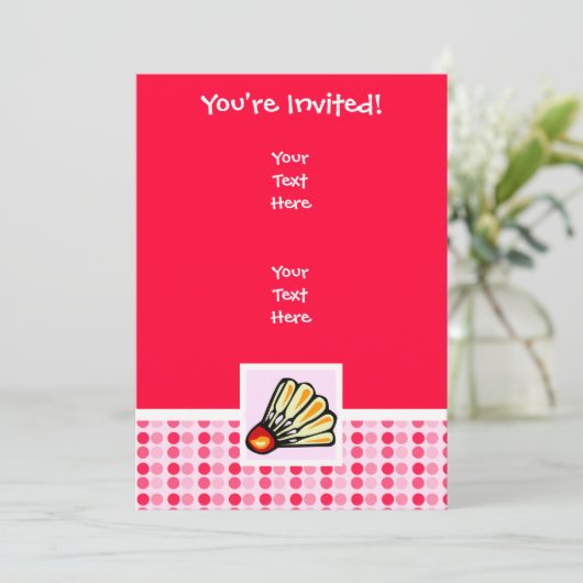 Schattige badminton kaart (Staand voorkant)