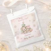 Schattige Baer Christmas Girl Baby shower Favor Ba Bedankzakje (Geknipt)
