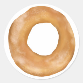 Schattige "BAGEL" Handgeschilderd Ronde Sticker